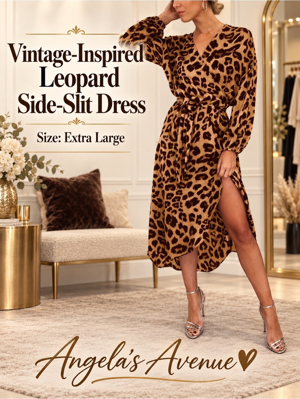 Leopard Dress with Side Slit NEW